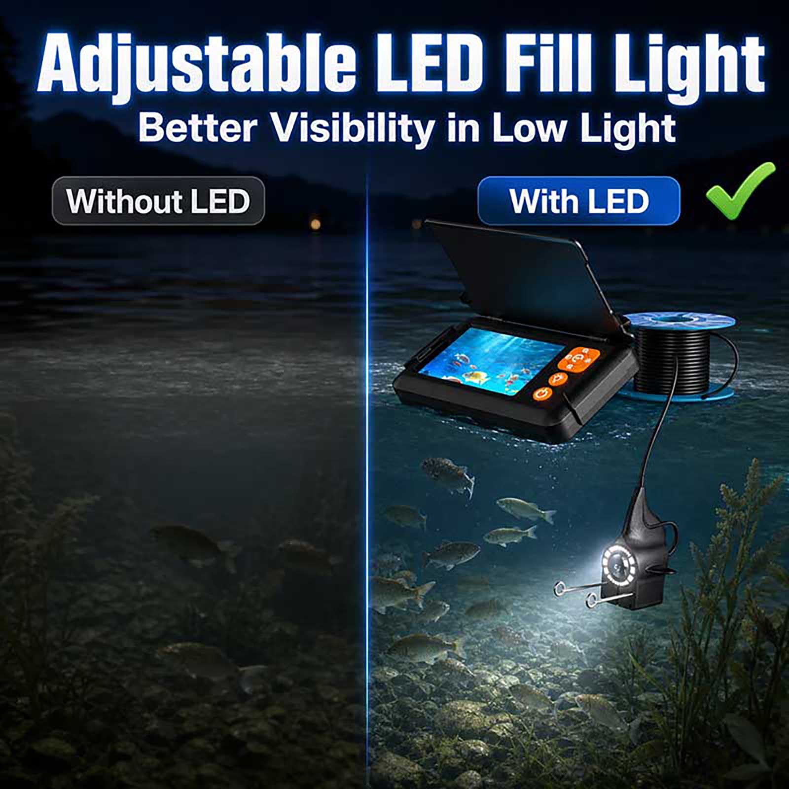 جهاز كشف الأسماك بدقة 1080P HD - مراجعة Fishing Boat Depth Finder وسعره